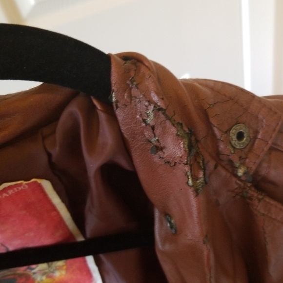 Brown leather jacket - Picture 2 of 2